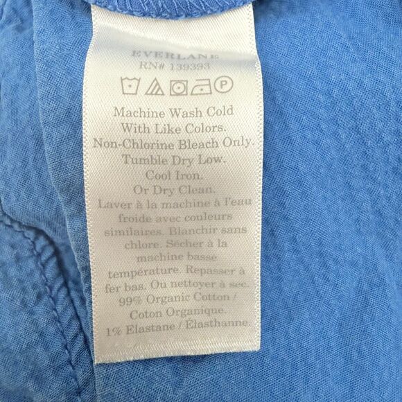 EVERLANE Seersucker Boxer Short S Blue Organic Cotton Elastic Waist EUC B8 - Picture 7 of 7